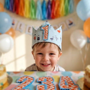Reusable fabric crown with changeable numbers