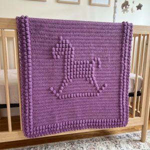 Crochet Cot Blanket Rocking Horse Design